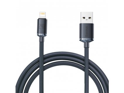 Baseus Crystal Shine kabel USB / Apple Lightning 2m / 2,4A černý