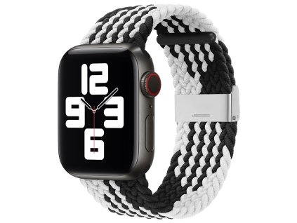 Strap Fabric řemínek k Apple Watch 1/2/3/4/5/6/7/8/9/SE/Ultra - 42/44/45/49mm black/white