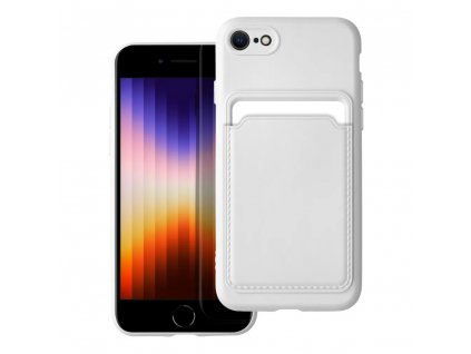 Silicone CARD case pouzdro / kryt s přihrádkou Apple iPhone 7 / 8 (4,7") / SE 20/22 bílé