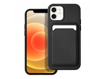 Silicone CARD case pouzdro / kryt s přihrádkou Apple iPhone 12 Mini (5,4"), černé