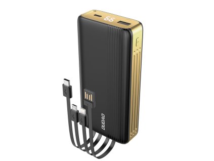 Dudao K4Pro PowerBanka USB / USB-C / 4x kabel / 20000mAh / 2A / LED / black-gold