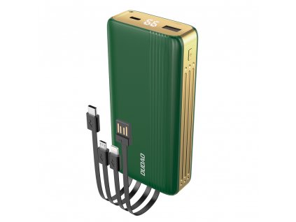 Dudao K4Pro PowerBanka USB / USB-C / 4x kabel / 20000mAh / 2A / LED / green-gold