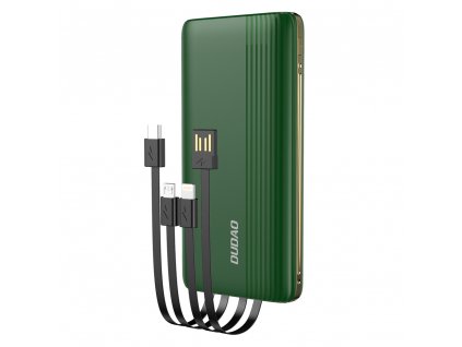 Dudao K4Pro PowerBanka USB / USB-C / 4x kabel / 10000mAh / 2A / LED / green-gold