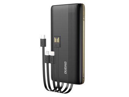 Dudao K4Pro PowerBanka USB / USB-C / 4x kabel / 10000mAh / 2A / LED / black-gold