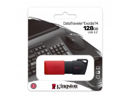 Kingston Exodia M DTXM / 128GB USB 3.2 Flash disk 128GB černá / červená
