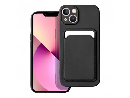 Silicone CARD case pouzdro / kryt s přihrádkou Apple iPhone 14 Plus (6,7"), černé