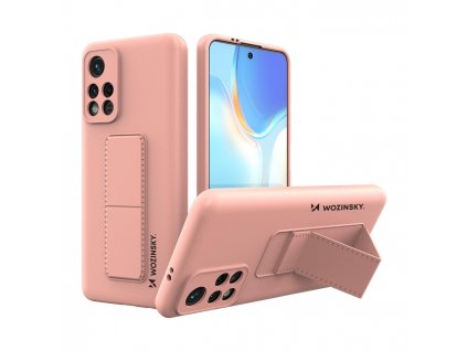 Wozinsky Kickstand Case pouzdro / kryt s opěrkou 3v1 pro Xiaomi RedMi 10 (2022) pink