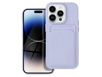 Silicone CARD case pouzdro / kryt s přihrádkou Apple iPhone 14 PRO (6,1"), violet