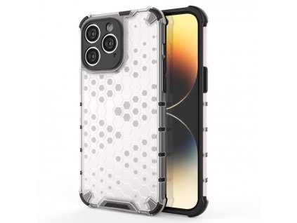 HoneyComb Armor Case odolné pouzdro pro Apple iPhone 14 PRO (6,1") clear / white