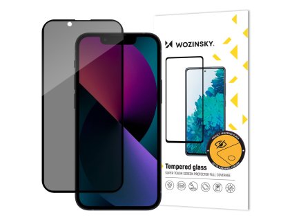 Wozinsky Full Glue tvrzené sklo / Anti SPY filter / iPhone 13 / 13 PRO černé 9145576242018
