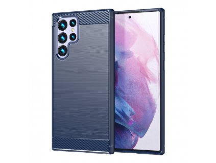 Pouzdro Carbon Case pro Samsung Galaxy S23 Ultra modré