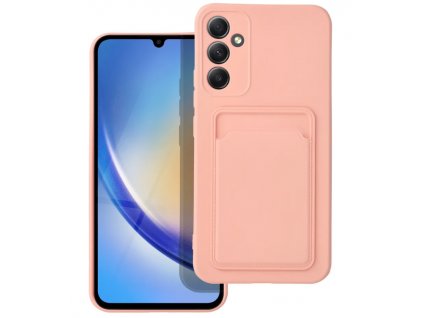 Silicone CARD case pouzdro / kryt s přihrádkou Samsung Galaxy A34 5G, růžové