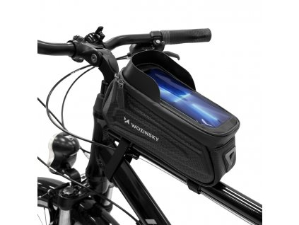 Wozinsky WBB28BK taška na kolo / na řídítka / 1,7l / pouzdro na telefon do 8" černá