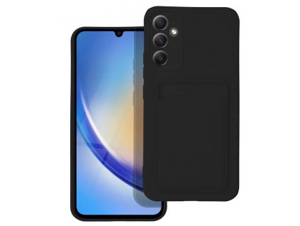 Silicone CARD case pouzdro / kryt s přihrádkou Samsung Galaxy A14 / A14 5G, černé