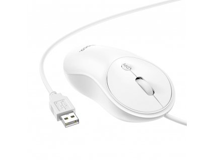 Hoco GM13 USB myš s kabelem / DPI 1000 / 1600i / bílá