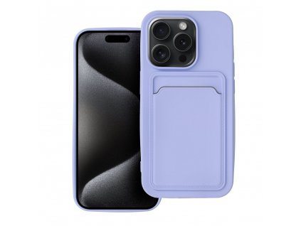 Silicone CARD case pouzdro / kryt s přihrádkou Apple iPhone 15 PRO MAX (6,7"), violet