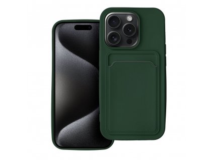 Silicone CARD case pouzdro / kryt s přihrádkou Apple iPhone 15 PRO MAX (6,7"), green