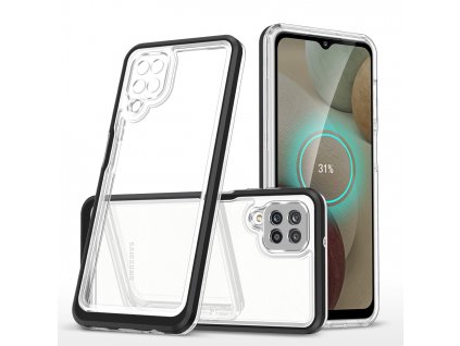 Clear Hybrid Armor Case pouzdro / kryt pro Samsung Galaxy A12 transparent / černé