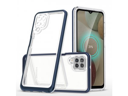 Clear Hybrid Armor Case pouzdro / kryt pro Samsung Galaxy A12 transparent / modré