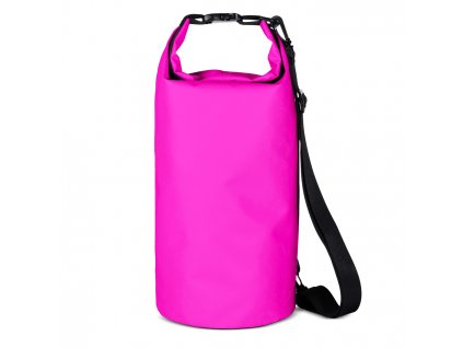 PVC voděodolná taška / batoh / s popruhem na rameno / 10l / růžová