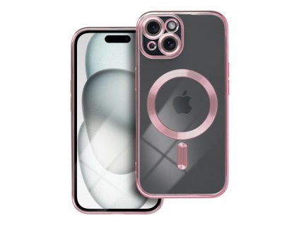 Electro MAG pouzdro / kryt s MagSafe / Apple iPhone 15 (6,1") clear / rose-gold