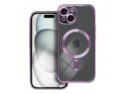 Electro MAG pouzdro / kryt s MagSafe / Apple iPhone 15 (6,1") clear / purple