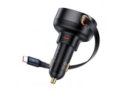 Baseus Enjoyment PRO nabíječka do auta USB-C (F) + USB-C (M) / 60W / 7A / C00057802111-01