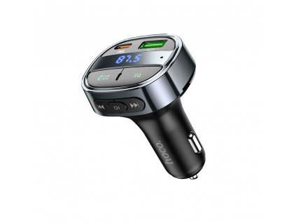 Hoco E70 / bluetooth FM transmitter / USB-C PD 30W / USB QC 3.0 / černý