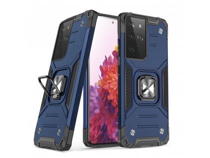 Wozinsky Ring Armor TPU/PC kryt pro Samsung Galaxy S22 Ultra, modrá