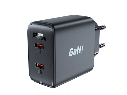 Acefast A49 rychlá nabíječka 2x USB-C PD / 35W / černá