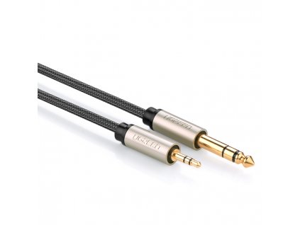 UGreen TRS audio kabel - 3,5mm jack / 6,35mm jack / 1m / šedý