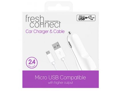 Fresh Connect nabíječka do auta USB 2,4A + Micro USB kabel