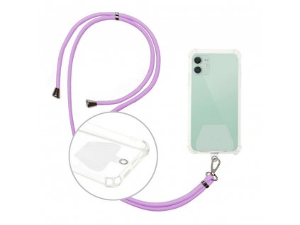 Univerzální poutko / popruh na telefon / na rameno nebo krk / 150cm / fialová