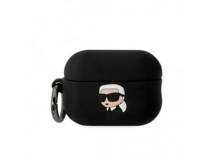 Karl Lagerfeld silikonové pouzdro pro Apple AirPods PRO černé KLAPRUNIKK