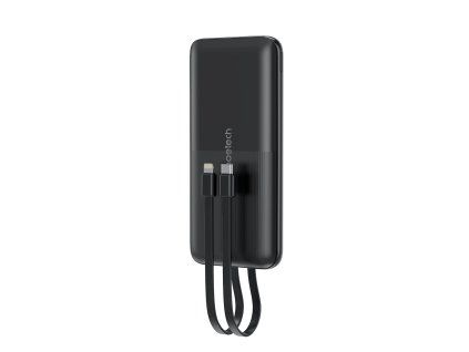 Choetech B654 powerbanka 10000mAh, 22.5W, USBA + USB-C, kabel USB-C + Lightning, černá