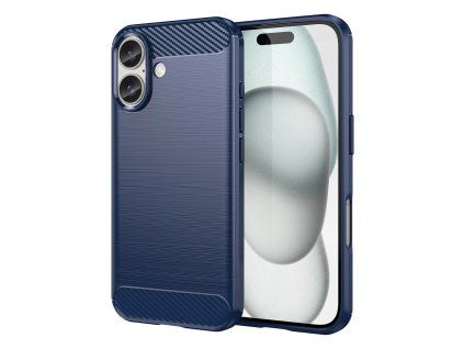 Carbon Case pouzdro / kryt pro Apple iPhone 16 Plus modré