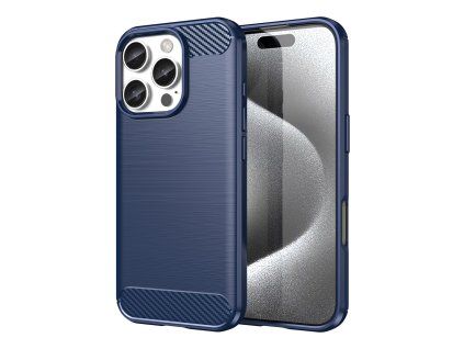 Carbon Case pouzdro / kryt pro Apple iPhone 16 PRO MAX modré
