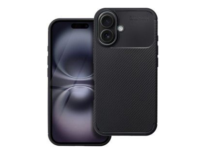 Carbon PREMIUM Case kryt pro Apple iPhone 16 Plus, černá