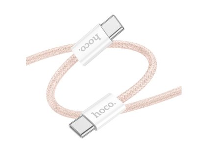 Hoco X104 kabel USB-C PD - USB-C / 1m / 60W / bílá / růžová