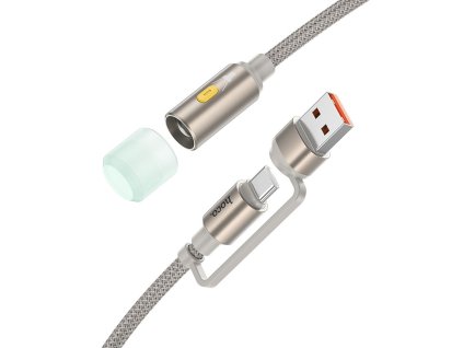 Hoco UA38C USB-A / USB-C LED světlo na kabelu / 30cm / zlatá