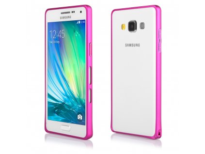 Pouzdro Bumper ALU METAL hliníkový rámeček Samsung A500 Galaxy A5 růžový