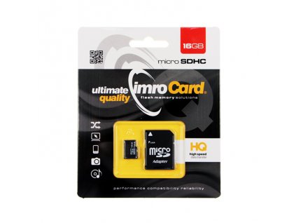 IMRO Micro SDHC 16GB + SD adaptér (blister) Class 10 / UHS-I