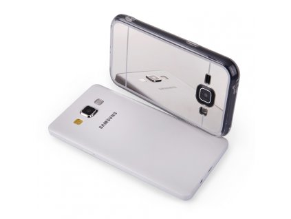 MIRROR CASE pouzdro Samsung J100 Galaxy J1 silver / stříbrné