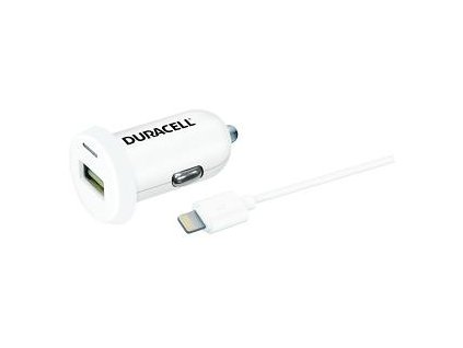 Duracell DR5021W nabíječka do auta pro iPhone 5/6/7/8/X bílá 2,4A