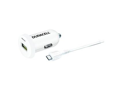 Duracell DR5022W nabíječka do auta micro USB bílá 2,4A