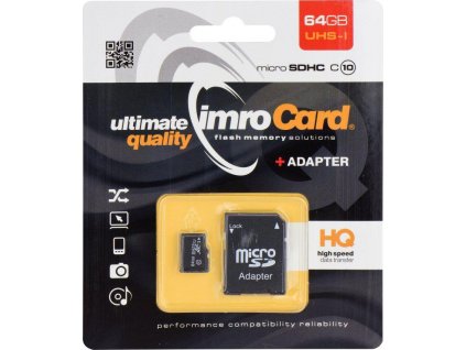 IMRO Micro SDXC 64GB + SD adaptér class 10 UHS-I