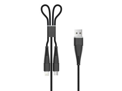 Devia Fish USB kabel 2v1 Apple lightning / micro USB černý
