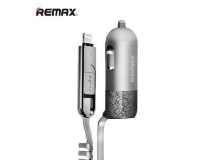 REMAX Finchy RCC-103 nabíječka do auta 2 v 1 Micro USB / Apple Lightning (3,4A) stříbrná