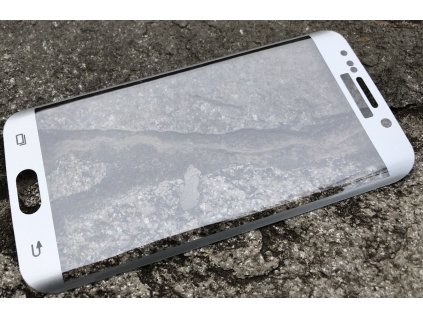 9H ochranné tvrzené sklo pro Samsung G925 Galaxy S6 Edge ZAKŘIVENÉ stříbrné 5900495609281