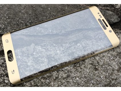 9H ochranné tvrzené sklo pro Samsung G928 Galaxy S6 Edge+, ZAKŘIVENÉ zlaté 5901836536952